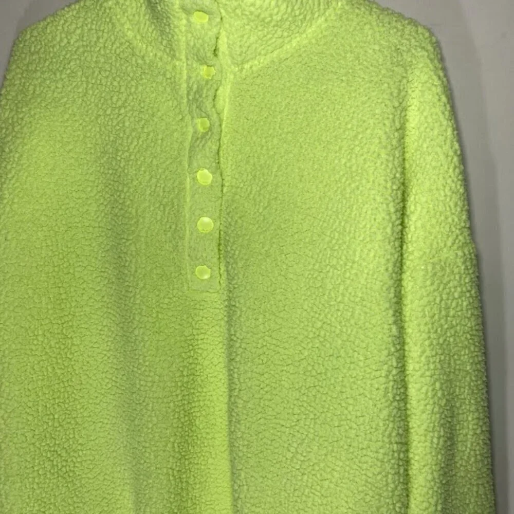 Aerie Neon Sherpa Snap Oversized Pullover